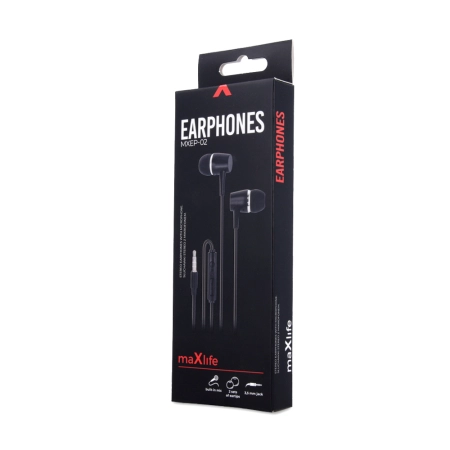 Słuchawki + mikrofon Maxlife MXEP-02 Jack 3.5mm czarne